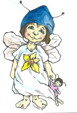 Renata Lombard; Little Fairy 2, 2011, Original Watercolor,   inches. 