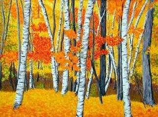 Renee Rutana, 'Autumn Birch', 2004, original Painting Acrylic, 24 x 18  x 1965 inches. Artwork description: 1911 I got the idea to paint this when I visited Quabbin Reservoir. I noticed the forest was filled with birch trees. The contrasts in colors was striking....