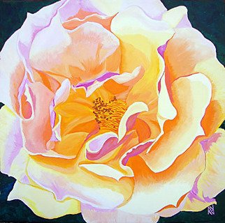 Renee Rutana; Reminisce, 2008, Original Painting Acrylic, 18 x 18 inches. Artwork description: 241  An up close view of a rose, almost abstract- looking. The colors are even nicer in real life. My camera couldn' t capture the subtle blendings of the colors. This is on a thick ( 1 3/ 8) gallery wrapped canvas with the painting extending out to the ...