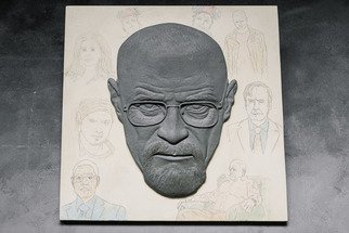 Alexandr And Serge Reznikov; Dr Haisenberg Paint, 2020, Original Sculpture Mixed, 40 x 40 cm. Artwork description: 241 Walter Hartwell white is the main character in the American television series breaking bad. His role was played by Bryan Cranston.The portrait is made in the technique of flat relief. Realistic image, hyperrealistic texture, minimalism in volume and design create a beautiful contrast. This impression is ...