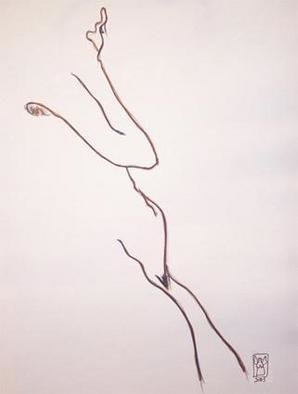 Bernadette Gabriel; Judith, 2003, Original Drawing Pencil, 27 x 40 cm. Artwork description: 241 Sketch from living model...