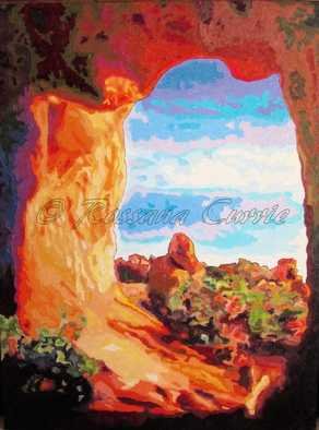 Rossana Currie; UT Cave, 2011, Original Painting Oil, 30 x 40 inches. Artwork description: 241    Red limestone is one of the best raw material for nature express its beauty   ...