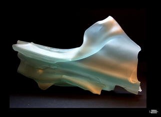 R H Jannini Iv; Wave, 2002, Original Glass, 17 x 10 inches. Artwork description: 241 Sandblasted Opalescent Freeformed Warm Glass - the shape' s induced waves and folds display the texture of the glass beneath the surface...