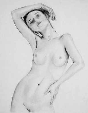 Ricardo Saraiva; Nude, 2014, Original Drawing Charcoal, 30 x 42 cm. Artwork description: 241 nude, charcoal, woman, graphite, paper   ...