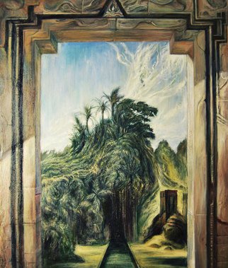 Riccardo Rossati; Indonesian Door, 2015, Original Painting Oil, 100 x 120 cm. Artwork description: 241  Indonesian Door; surrealism;    ...