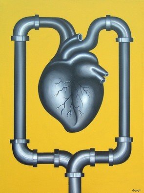 Marcelo Novo; BROKEN HEART, 2005, Original Painting Acrylic, 24 x 18 inches. Artwork description: 241  From 