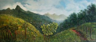 Ricardo Sanchez Beitia; Camino Al Cerro Trinidad, 2010, Original Painting Oil, 69 x 31 inches. 