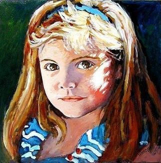 Rita Monaco; Julia, 2013, Original Painting Oil, 12 x 12 inches. Artwork description: 241  Lovely little girl sitting in the sun.Oil on birchwood panel. ...