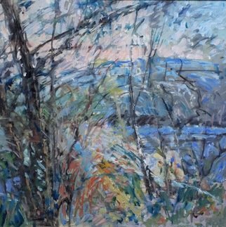 Rita Monaco; Autumn On The River, 2020, Original Painting Oil, 18 x 18 inches. Artwork description: 241 Original oil painting oil on canvas...
