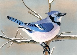 Ralph Patrick; Blue Jay, 2011, Original Watercolor, 10.7 x 6.7 inches. Artwork description: 241  Birds, Watercolor, Original ...