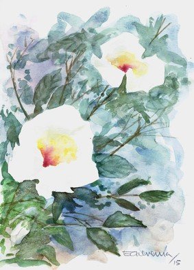 Roberto Echeverria; Flowers, 2015, Original Watercolor, 29.7 x 21 cm. Artwork description: 241            Watercolor on paper           ...