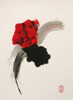 Roberto Prusso; Maruhanabachi, 2013, Original Painting Ink, 9 x 12 inches. Artwork description: 241  original on 140 lb Strathmore paper: brush/ ink/ lacquer. Sumi- e. Shin- hanga. ( bumblebee ) ...