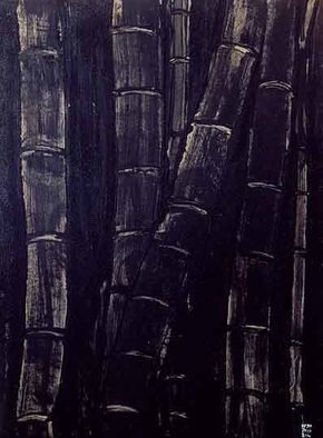 Roberto Rossi; Bamboos In Black, 2001, Original Mixed Media, 90 x 120 cm. Artwork description: 241 This magnificent work of the artist refers to the idea of aEUR<aEUR<Eastern works.  Both in theme and in color, monochromatic, it follows an extremely rigorous language and an adaptation of the oil techniques of TA! pies to the present ones in acrylic.It is worth knowing the ...