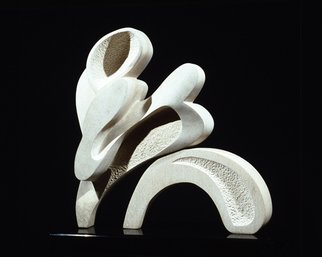 Robin Antar; Body Movement, 1997, Original Sculpture Limestone, 18 x 18 inches. Artwork description: 241 limestone, stone, abstract, figures, movement...