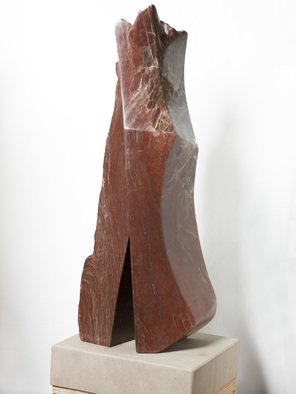 Robin Antar; Him And Her, 2009, Original Sculpture Stone, 12 x 34 inches. Artwork description: 241 carved out of a rare piece of alabaster, figures, male, female, relationships...