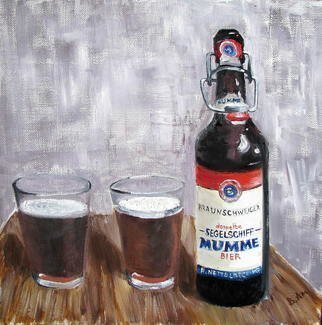 Vadim Amelichev; Mumme Bier, 2015, Original Painting Oil, 40 x 40 cm. 