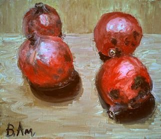 Vadim Amelichev; Pomegranates From Baku, 2016, Original Painting Oil, 30 x 25 cm. 