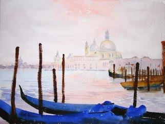 Roderick Brown, 'Beautiful Evening', 2006, original Watercolor, 16 x 12  x 1 inches. Artwork description: 2103 When visiting Venice the view across the lagoon to Chiesa di Santa Maria della Salute at the mouth of the Grand canal is so beautiful particularly in the evening that it is a must to paint. A watercolour painting really captures the magic of Venice Italy...