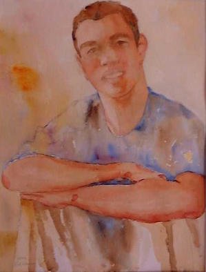 Roderick Brown, 'Joshua', 2001, original Watercolor, 18 x 24  x 2 inches. Artwork description: 2448 A painting of my son on his 21st birthday. I tried to capture his warm friendly spirit...