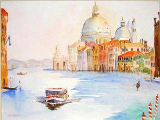 Roderick Brown, 'Saturday Afternoon On The...', 2003, original Watercolor, 24 x 18  x 2 inches. Artwork description: 2448 View from the Ponte Del Accademia looking towards the Santa Maria della Salute on a beautiful sunny Saturday afternoon...