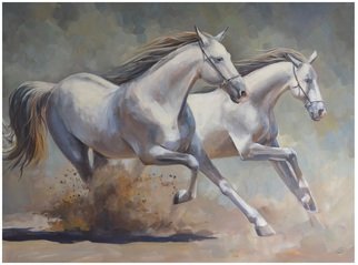 Roman Markov; Running Horses, 2013, Original Painting Acrylic, 120 x 90 cm. Artwork description: 241  << Os cavalos>> , pintor Roman Markov, Portugal, Algarve, Faro, horse    ...