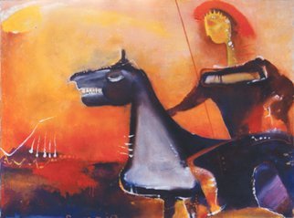 Romaya Puchman; Warrior, 2000, Original Painting Oil, 90 x 75 cm. Artwork description: 241        contemporary art       ...