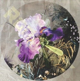 Candice Rongyu; Flower Series, 2019, Original Fiber, 80 x 80 cm. Artwork description: 241 Introduction of Craft: Hand- made Embroidery, It is a more than 2000 years traditional handicraft combining art and craftFeature of handicraft: The procedure of making is embroider pattern image with various thinness color silk threads on high density silk, satin fabrics or woolen textiles  p. s. ...
