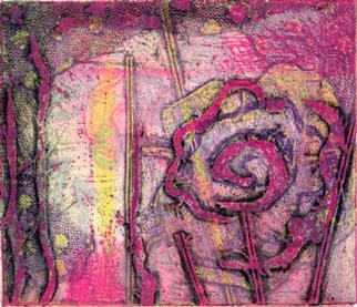 Rosalyn M. Gaier, 'Enter The Garden', 2003, original Printmaking Other, 7 x 6  inches. Artwork description: 1911 This collagraph was printed from a plastic plate. Fabrics provided a lot of texture, but I also carved shapes into the plate. Acid free Rives BFK is a tough paper, a great choice for collagraphs. ...