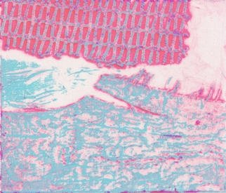 Rosalyn M. Gaier, 'Statement In Pink And Blue', 1999, original Printmaking Other, 7 x 6  inches. Artwork description: 1911 Sometimes a statement is a simple thing. I printed this visual sister ofi? 1/2Poignancyi? 1/2 and i? 1/2Preferencei? 1/2 from one plate. Rives BFK, 100 acid free paper....