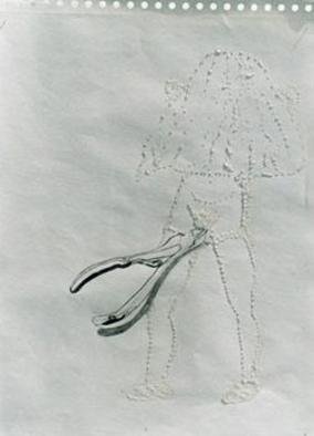 Rosemarie Gleiser; Sharp Cutting Plastic Nig..., 2000, Original Drawing Other, 30 x 40 cm. 