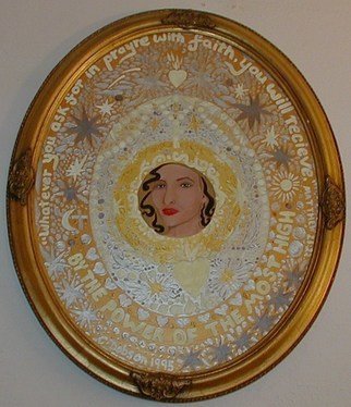 Cathy Dobson, 'By The Power Of The Most High', 1995, original Painting Oil, 16 x 20  x 1 inches. Artwork description: 1911   Oval illuminated oil painting from The Silver and Gold Icon Collection.