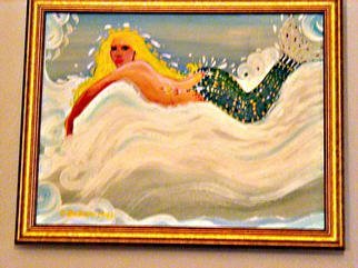 Cathy Dobson, 'Gratitude', 1999, original Painting Oil, 18 x 14  x 1 inches. Artwork description: 1911 Original Mermaid oil painting.Fine gold wooden frame. ...