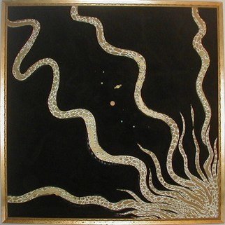 Cathy Dobson, 'The Solar System', 1994, original Painting Oil, 48 x 48  x 1 inches. Artwork description: 2307   Cosmic Collection.Illuminated Sun glows in the dark or under black lights. Black on Black textured outer space. Partly primed and unprimed linen canvas....