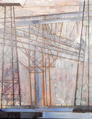 Roz Zinns; Bridge Decontruct, 2015, Original Painting Acrylic, 24 x 30 inches. Artwork description: 241   Lake Powell         Oakland Bay Bridge  ...