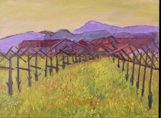 Roz Zinns, 'Golden Valley', 2010, original Painting Acrylic, 24 x 18  x 2 inches. Artwork description: 1911  Autumn in the California wine country. ...