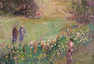 Roz Zinns, 'In The Iris Garden', 2010, original Painting Oil, 20 x 16  x 2 inches. Artwork description: 1911   Irises for sale          ...
