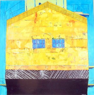 Roz Zinns; Mare Island Structure, 2014, Original Collage, 30 x 30 inches. Artwork description: 241    Fascinating ship restoring area with wonderful equipment      ...