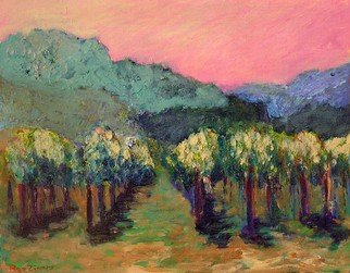 Roz Zinns, 'Noon On The Vineyard', 2007, original Painting Acrylic, 14 x 11  x 1 inches. Artwork description: 1911   Calif. Wine Country  ...
