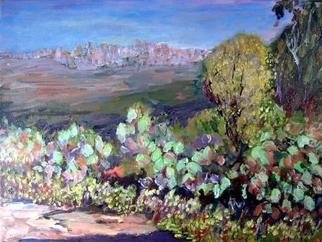 Roz Zinns, 'Sicily Morning', 2004, original Painting Acrylic, 24 x 18  x 1 inches. Artwork description: 3891 Cacti abound all over the island.  This is a view near one of Sicilys ancient Greek ruins looking out to a modern city in the distance. ...