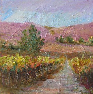 Roz Zinns, 'Vineyard Gold ', 2009, original Painting Acrylic, 12 x 12  x 1 inches. Artwork description: 1911   California Wine Country ...