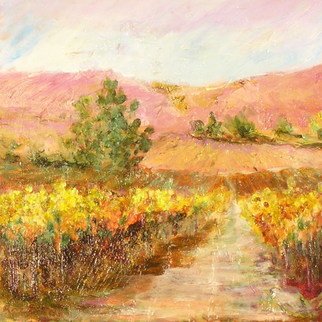 Roz Zinns, 'Vineyard Gold 2', 2010, original Painting Acrylic, 12 x 12  x 2 inches. Artwork description: 1911       California Wine Country     ...