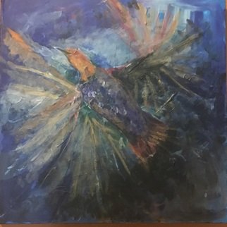 Roz Zinns; Bird In Flightr, 2017, Original Painting Acrylic, 24 x 24 inches. 