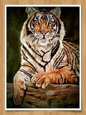 Sankara Narayanan; Tiger Oil Painting, 2017, Original Painting Oil, 18 x 24 inches. Artwork description: 241 TIGER PAINTING...