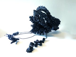 Radka Salcmannova; Black Mask, 2017, Original Sculpture Mixed, 13 x 10 inches. Artwork description: 241 Head piece created for the video exhibition at Manhattan Bridge, 2017 , Light Year Decomposition and Transcendence ...