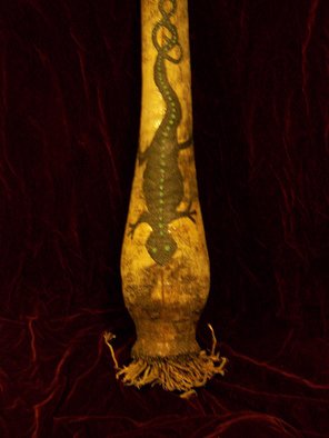 James Simpson; Black Lizard Didge, 2009, Original Other, 6 x 95 inches. Artwork description: 241  Sand- Painted Didgeridoo ...