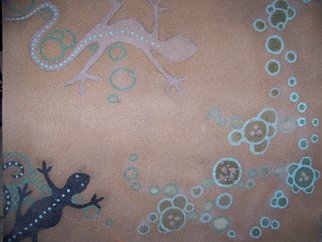 James Simpson; Sand Lizards, 2001, Original Painting Other, 30 x 20 inches. Artwork description: 241  All natural minerals including Turqouise, Black Tourmaline, and Local Sand ...