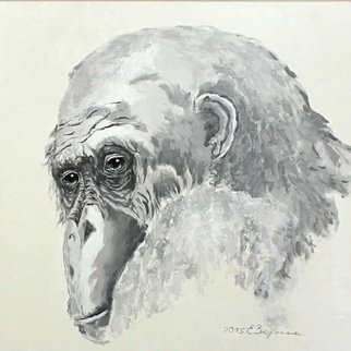 Elena Zorina; Sight, 2015, Original Painting Acrylic, 100 x 100 inches. Artwork description: 241  monkey, animal, wild animal, symbol of the year, snow man ...