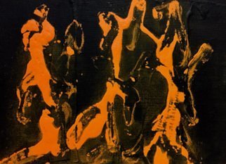 Sadaf Kobari; Dancing Phantoms, 2018, Original Painting Acrylic, 15 x 12 cm. Artwork description: 241 Phantoms dance. ...
