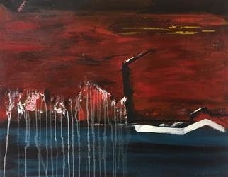 Sadaf Kobari; Excitement, 2018, Original Painting Acrylic, 85 x 65 cm. Artwork description: 241 In this work, the red color reflects the sun and the beginning that the sea has inside. The white color shows the turmoil and roar of life, which reflects the excitement of life and my exciting view of life. ...