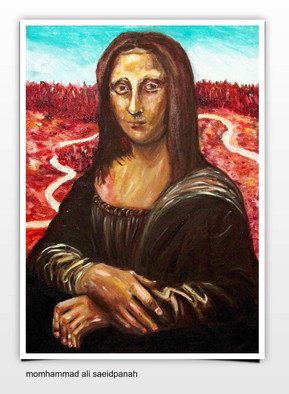 Mohammad Ali Saeidpanah; Mona Lisa , 2016, Original Painting Oil, 60 x 40 cm. Artwork description: 241  Expressionism primitive naif mohammad ali saeidpanah iran paint davinci monalisa UOUO-O1U,,UOE O3O1UOEO-U3/4U+OSS U++artiranFigure   ...